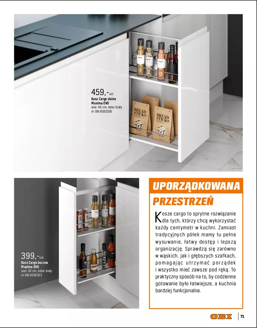 Gazetka promocyjna Obi - Gazetka OBI - ważna 01.09 do 31.12.2025 - strona 71 - produkty: Kosz, Kuchnia, Meble, Por, Szafka, Zlew