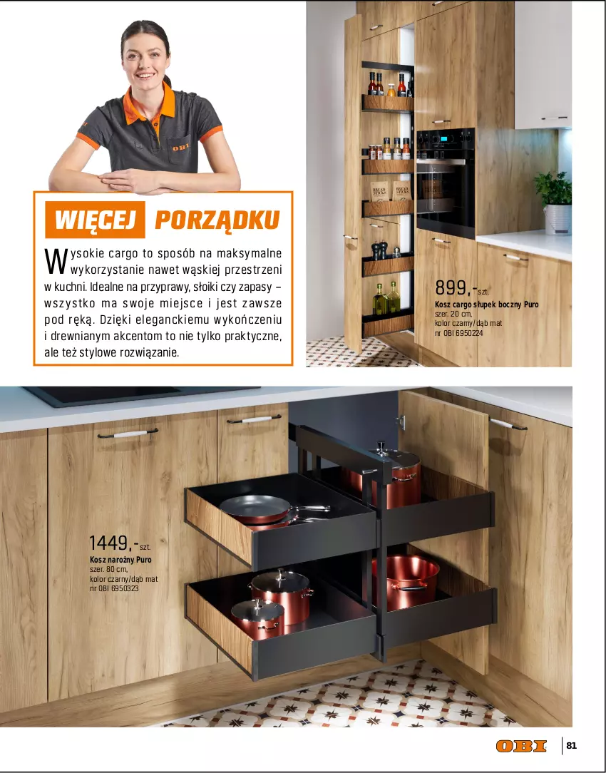 Gazetka promocyjna Obi - Gazetka OBI - ważna 01.09 do 31.12.2025 - strona 81 - produkty: Kosz, Kosz narożny, Kuchnia, Meble, Por, Przyprawy, Pur, Słupek, Sok, Zlew