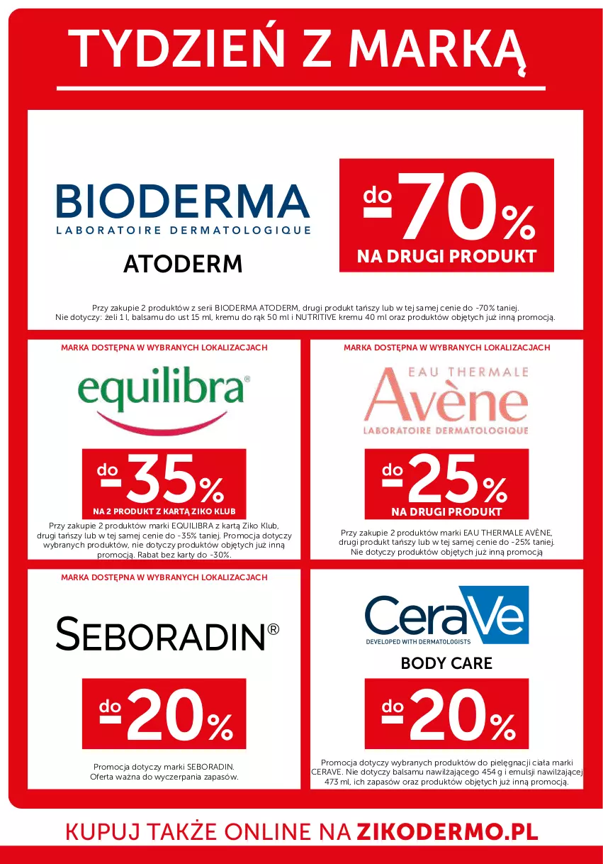 Gazetka promocyjna Ziko - Gazetka Ziko Dermo - ważna 16.10 do 29.10.2025 - strona 22 - produkty: Atoderm, Avène, Bioderma, Body, CeraVe, Seboradin, Ser