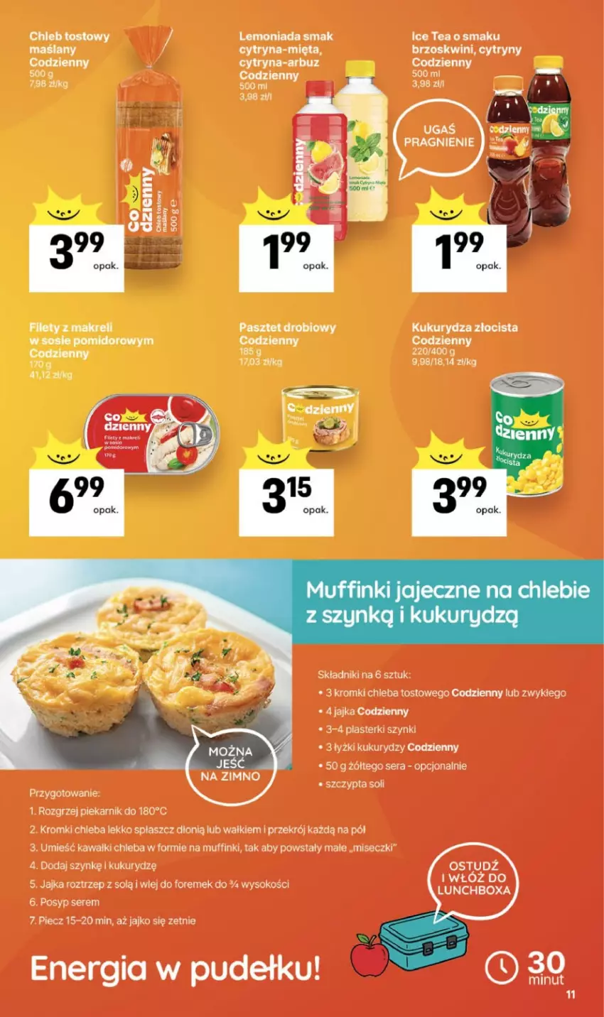 Gazetka promocyjna Delikatesy Centrum - Franczyza DC37 Czwartek - ważna 10.09 do 16.09.2026 - strona 11 - produkty: Arbuz, Chleb, Cytryny, Ice tea, Kawa, Kukurydza, Lemoniada, Mięta, Muffinki, Pasztet, Piec, Piekarnik, Plasterki, Płaszcz, Ser, Sok, Sos