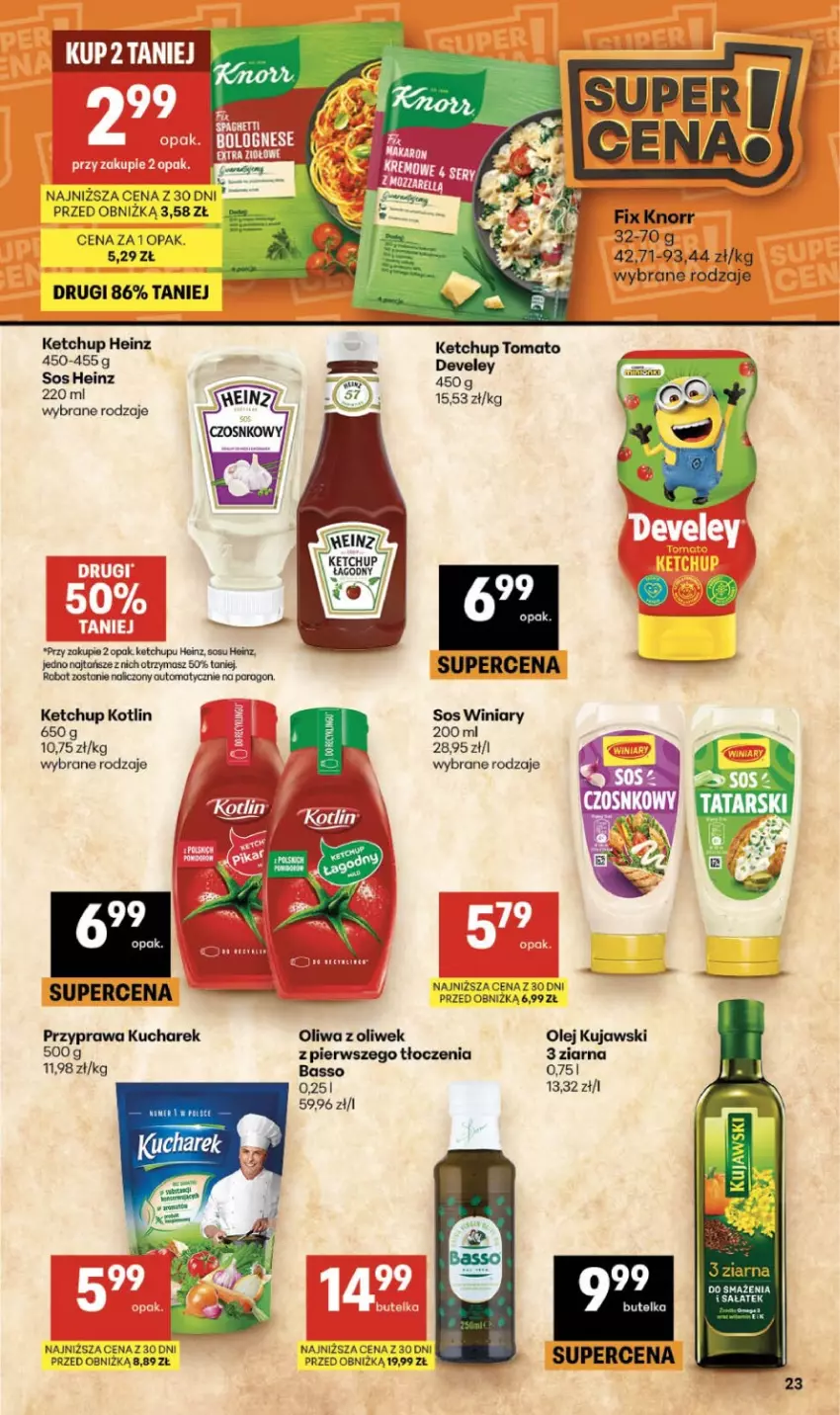 Gazetka promocyjna Delikatesy Centrum - Franczyza DC37 Czwartek - ważna 10.09 do 16.09.2026 - strona 23 - produkty: Heinz, Ketchup, Knorr, Kotlin, Kucharek, Kujawski, Olej, Oliwa z oliwek, Sałat, Sos, Winiary