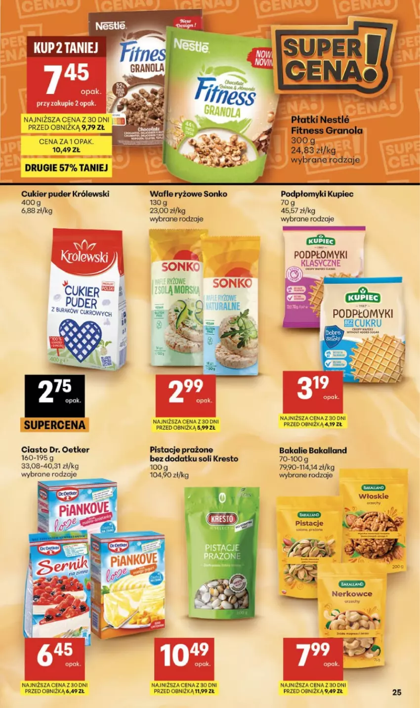 Gazetka promocyjna Delikatesy Centrum - Franczyza DC37 Czwartek - ważna 10.09 do 16.09.2026 - strona 25 - produkty: Bakalland, Cukier, Cukier puder, Dr. Oetker, Fa, Gra, Granola, Królewski, Kupiec, Piec, Pistacje, Puder, Ryż, Sonko, Wafle