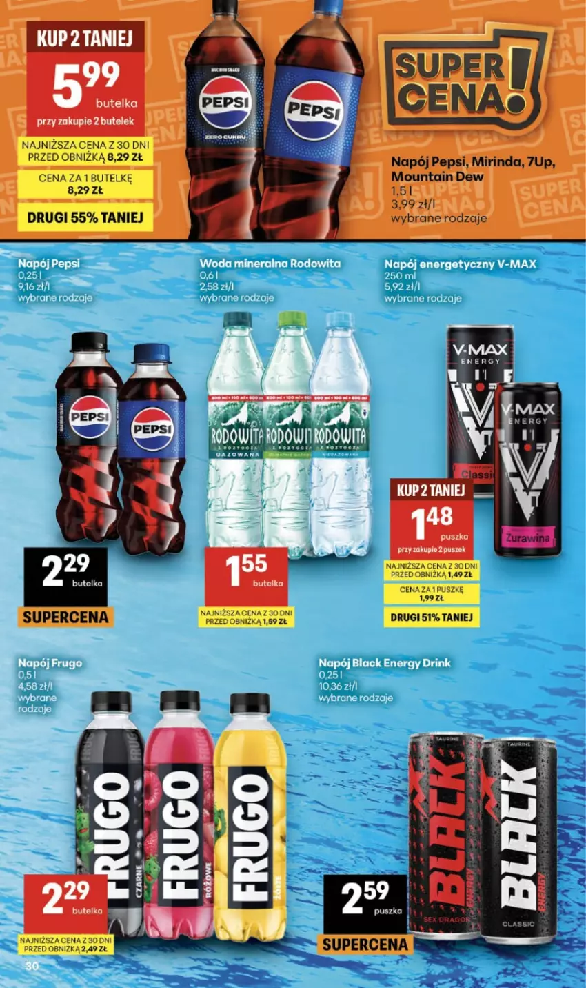 Gazetka promocyjna Delikatesy Centrum - Franczyza DC37 Czwartek - ważna 10.09 do 16.09.2026 - strona 30 - produkty: Mirinda, Napój, Pepsi
