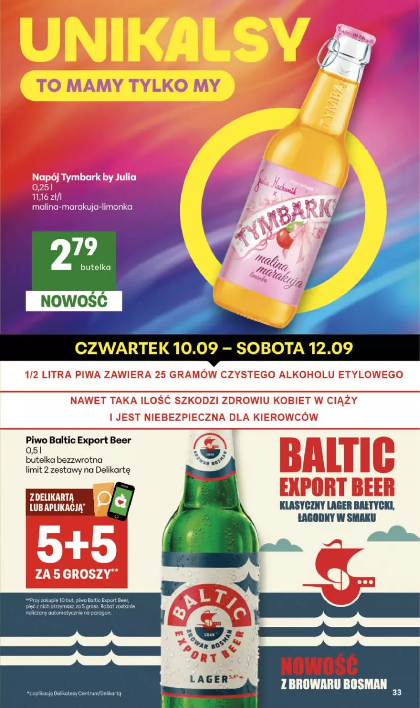 Gazetka promocyjna Delikatesy Centrum - Franczyza DC37 Czwartek - ważna 10.09 do 16.09.2026 - strona 33 - produkty: Dior, Limonka, Piwa, Piwo, Por