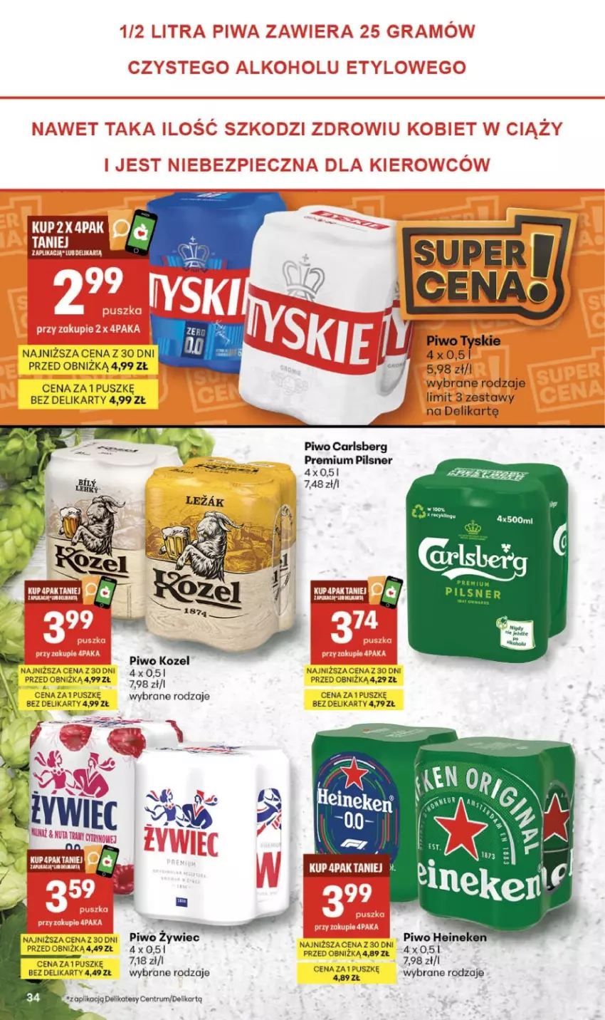 Gazetka promocyjna Delikatesy Centrum - Franczyza DC37 Czwartek - ważna 10.09 do 16.09.2026 - strona 34 - produkty: Carlsberg, Kozel, Piwo, Rum