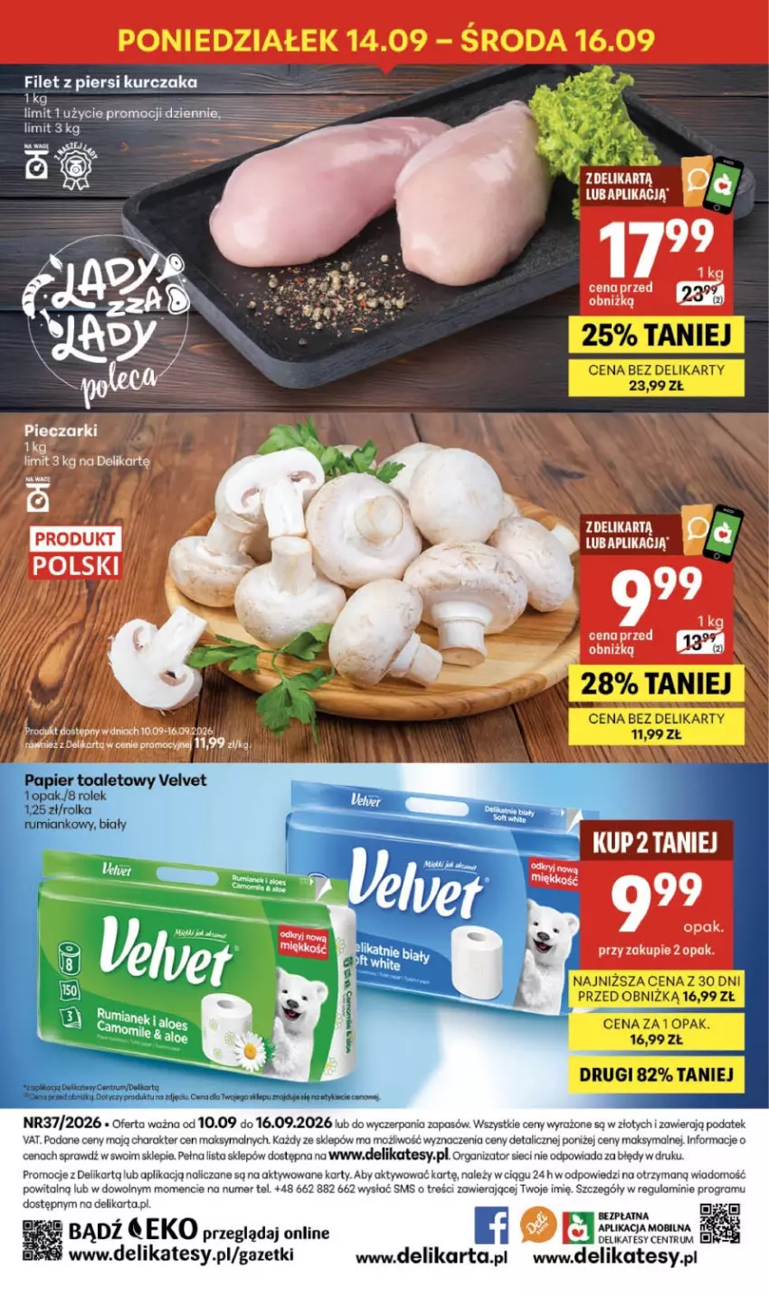 Gazetka promocyjna Delikatesy Centrum - Franczyza DC37 Czwartek - ważna 10.09 do 16.09.2026 - strona 40 - produkty: Filet z piersi kurczaka, Gra, Koc, Kurczak, LG, Mobil, Papier, Papier toaletowy, Rum, Velvet