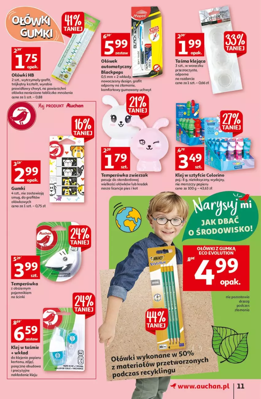 Gazetka promocyjna Auchan - Rysuje się kolorowy powrót do szkoły Hipermarkety - ważna 05.08 do 11.08.2021 - strona 11 - produkty: Gra, Klej, Lack, Mars, Noż, Papier, Pojemnik, Por