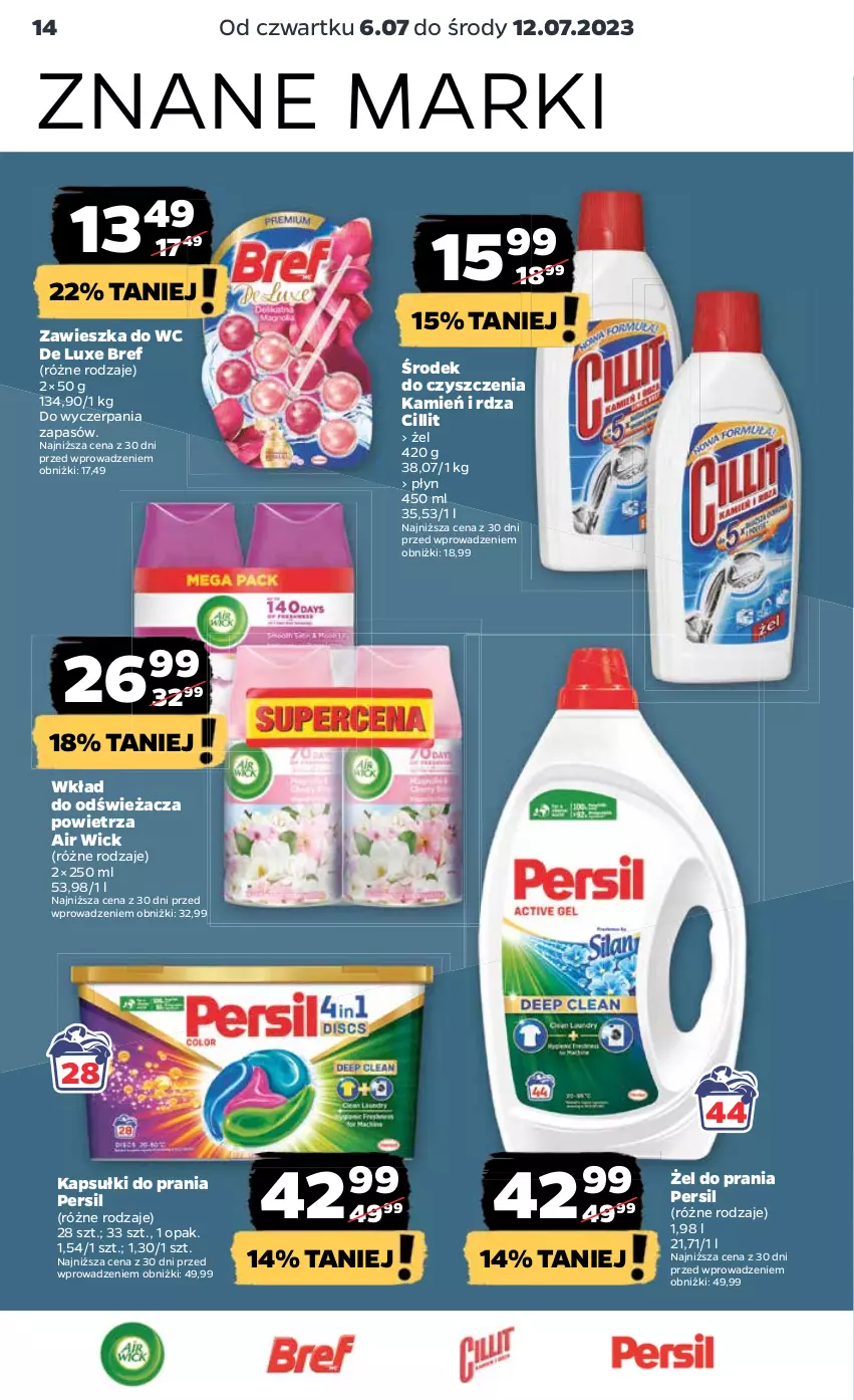 Gazetka promocyjna Netto - Artykuły spożywcze - ważna 06.07 do 12.07.2023 - strona 14 - produkty: Air Wick, Bref, Kapsułki do prania, Persil, Zawieszka do wc