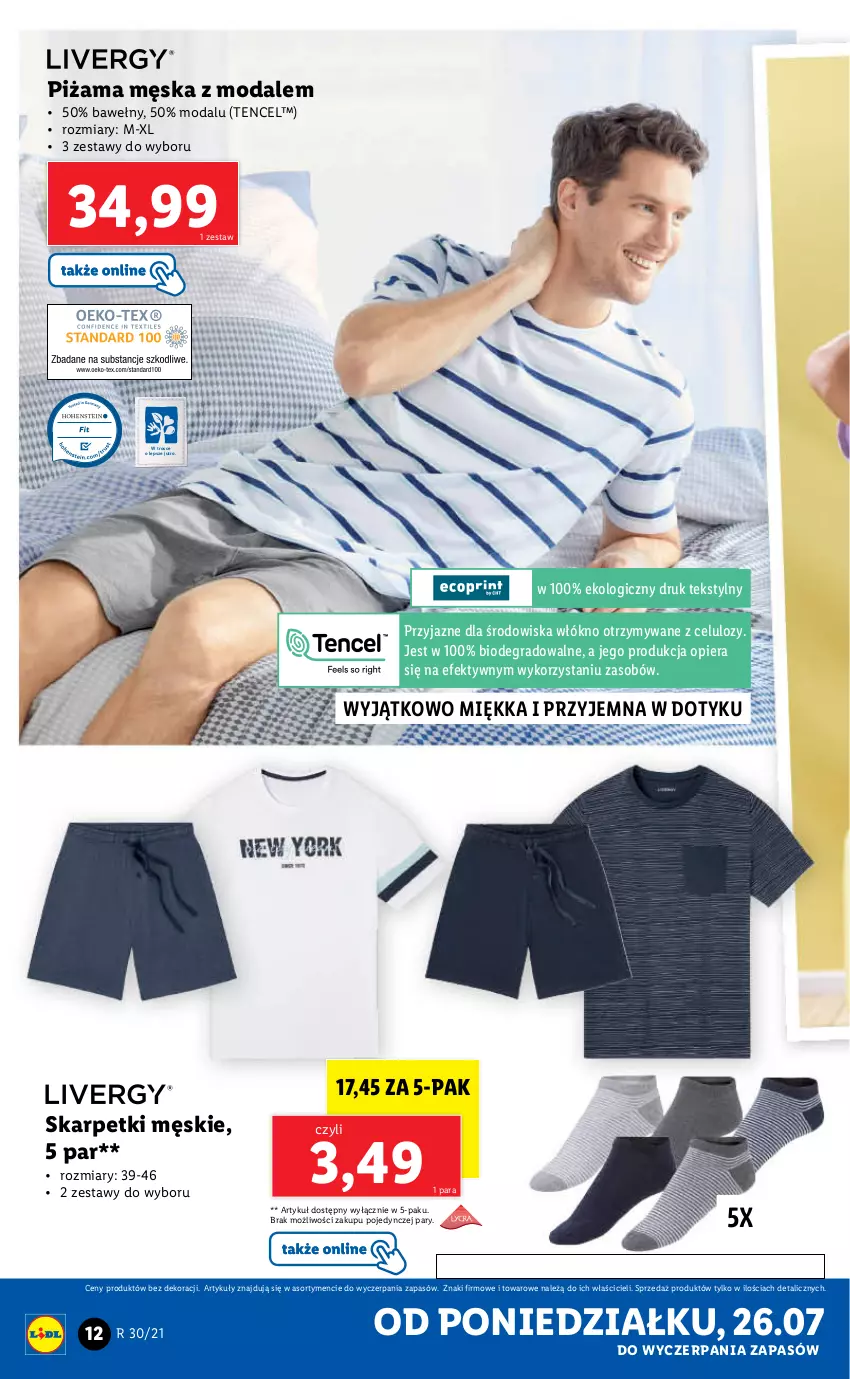 Gazetka promocyjna Lidl - GAZETKA - ważna 26.07 do 31.07.2021 - strona 12 - produkty: Gra, Karp, Moda, Piżama, Skarpetki