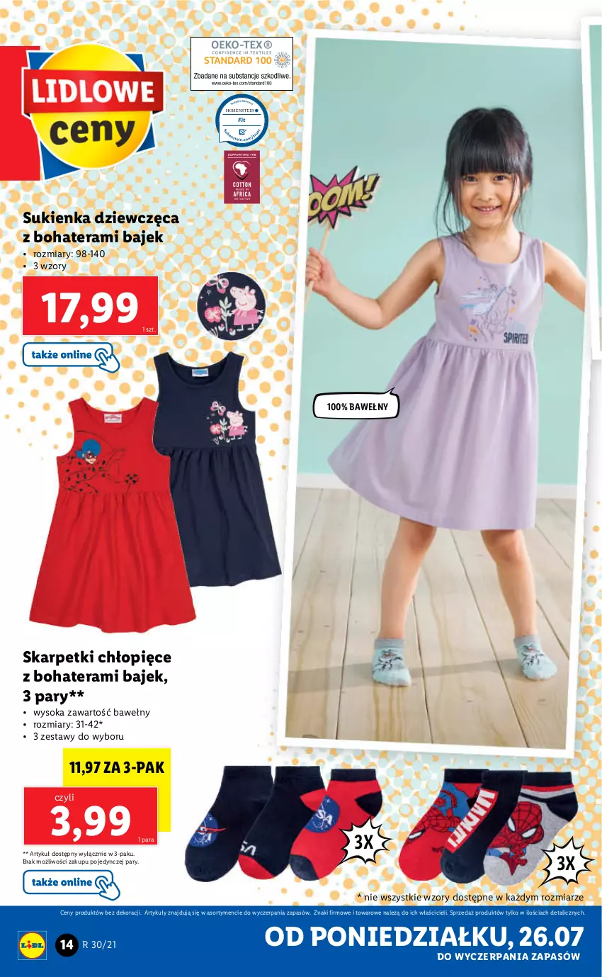 Gazetka promocyjna Lidl - GAZETKA - ważna 26.07 do 31.07.2021 - strona 14 - produkty: Karp, Skarpetki, Sok, Sukienka, Tera