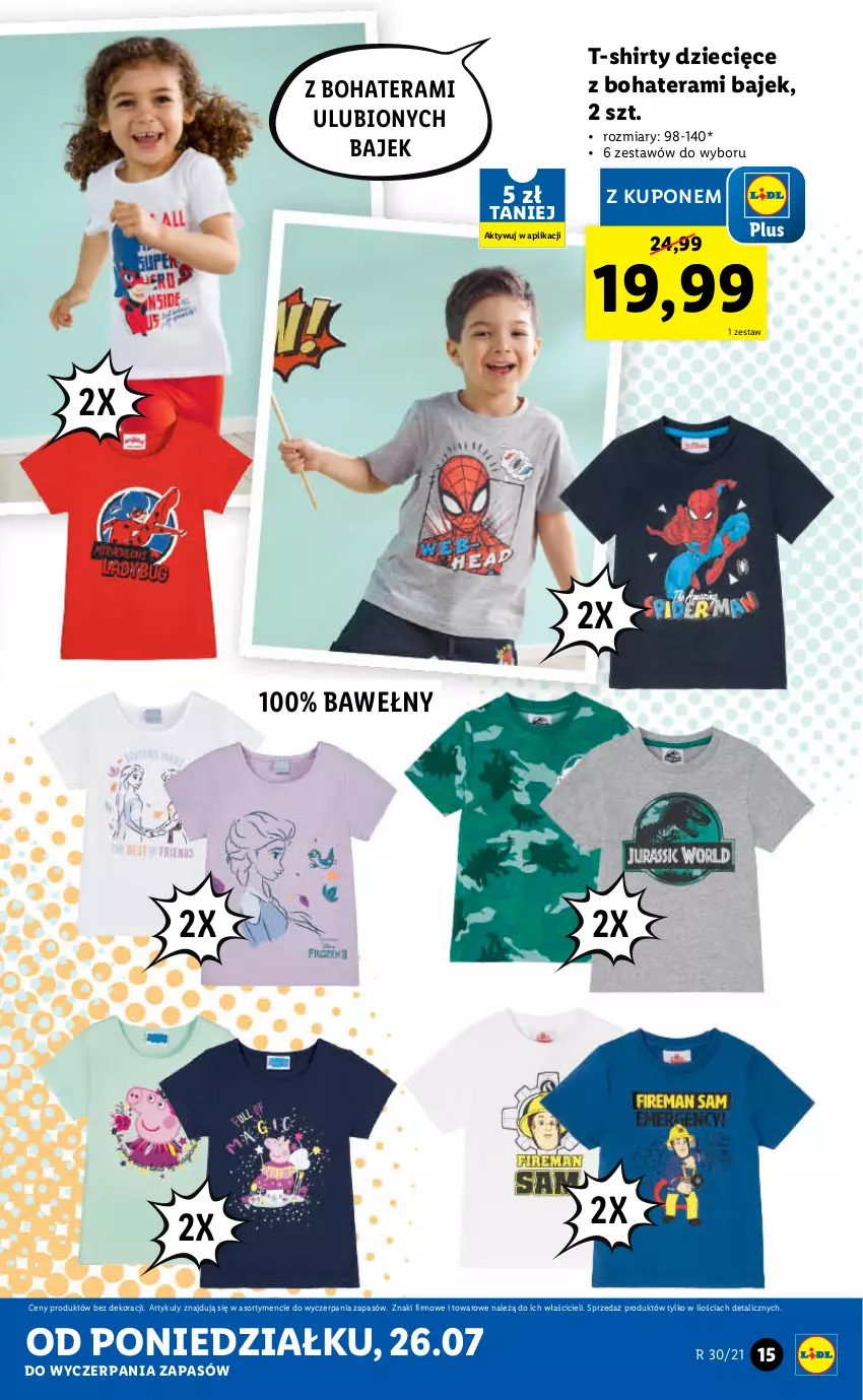 Gazetka promocyjna Lidl - GAZETKA - ważna 26.07 do 31.07.2021 - strona 15 - produkty: Dzieci, T-shirt, Tera