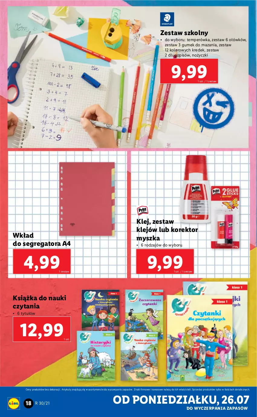 Gazetka promocyjna Lidl - GAZETKA - ważna 26.07 do 31.07.2021 - strona 18 - produkty: Długopis, Klej, Książka, Mysz, Noż, Nożyczki