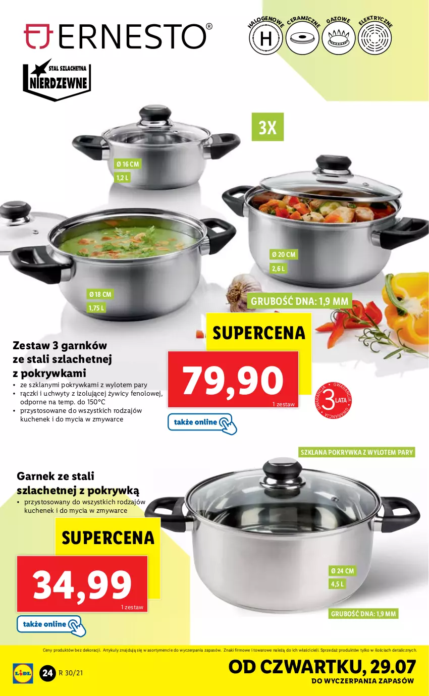 Gazetka promocyjna Lidl - GAZETKA - ważna 26.07 do 31.07.2021 - strona 24 - produkty: Garnek, LANA, Por, Uchwyty