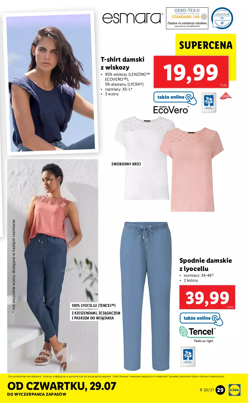 Gazetka promocyjna Lidl - GAZETKA - ważna 26.07 do 31.07.2021 - strona 29 - produkty: Spodnie, T-shirt