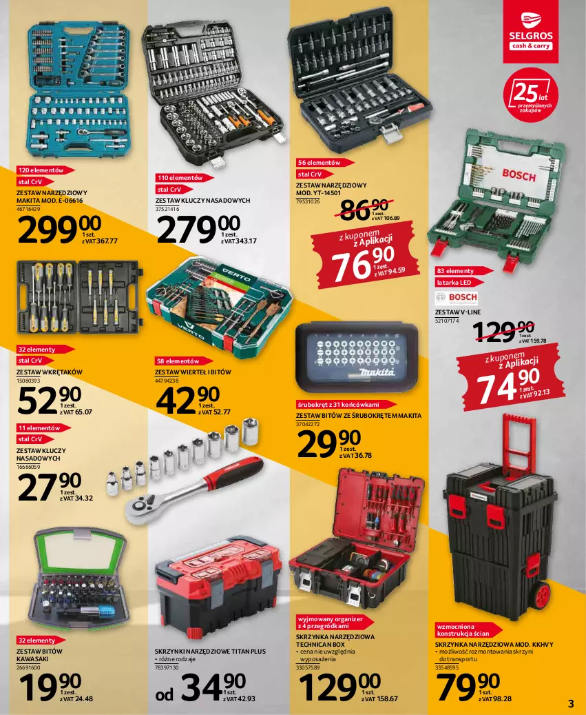 Gazetka promocyjna Selgros - Katalog Ogród - ważna 17.03 do 30.03.2022 - strona 3 - produkty: Kawa, Latarka, Latarka LED, Makita, Organizer, Por, Skrzynka narzędziowa, Sport, Tarka, Tran, Wasa, Wkręt, Zestaw kluczy, Zestaw kluczy nasadowych, Zestaw narzędzi, Zestaw wierteł, Zestaw wkrętaków