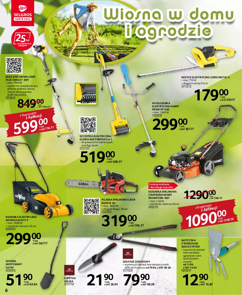 Gazetka promocyjna Selgros - Katalog Ogród - ważna 17.03 do 30.03.2022 - strona 6 - produkty: Kasza, Kosiarka, Kosiarka spalinowa z napędem, Noż, Nożyce, Sekator, Ser, Szczotka, Warka