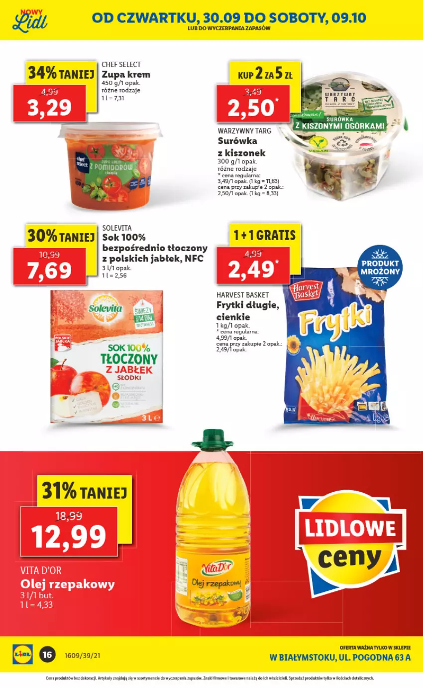 Gazetka promocyjna Lidl - Ponowne otwarcie Lidla - ważna 04.10 do 09.10.2021 - strona 16 - produkty: Gra, Olej, Olej rzepakowy, Sok, Surówka