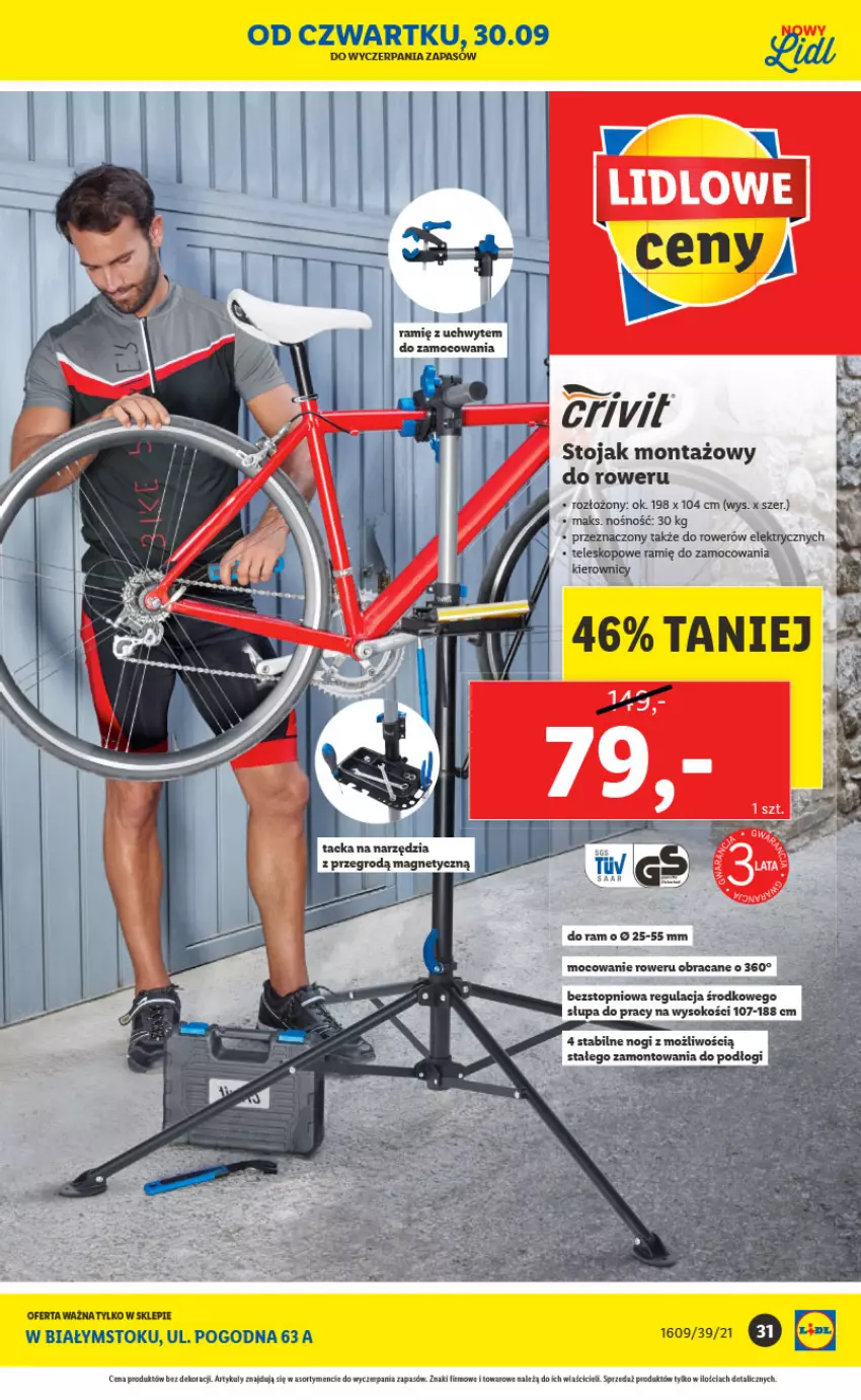 Gazetka promocyjna Lidl - Ponowne otwarcie Lidla - ważna 04.10 do 09.10.2021 - strona 31 - produkty: Rower, Sok, Stojak, Teleskop, Top