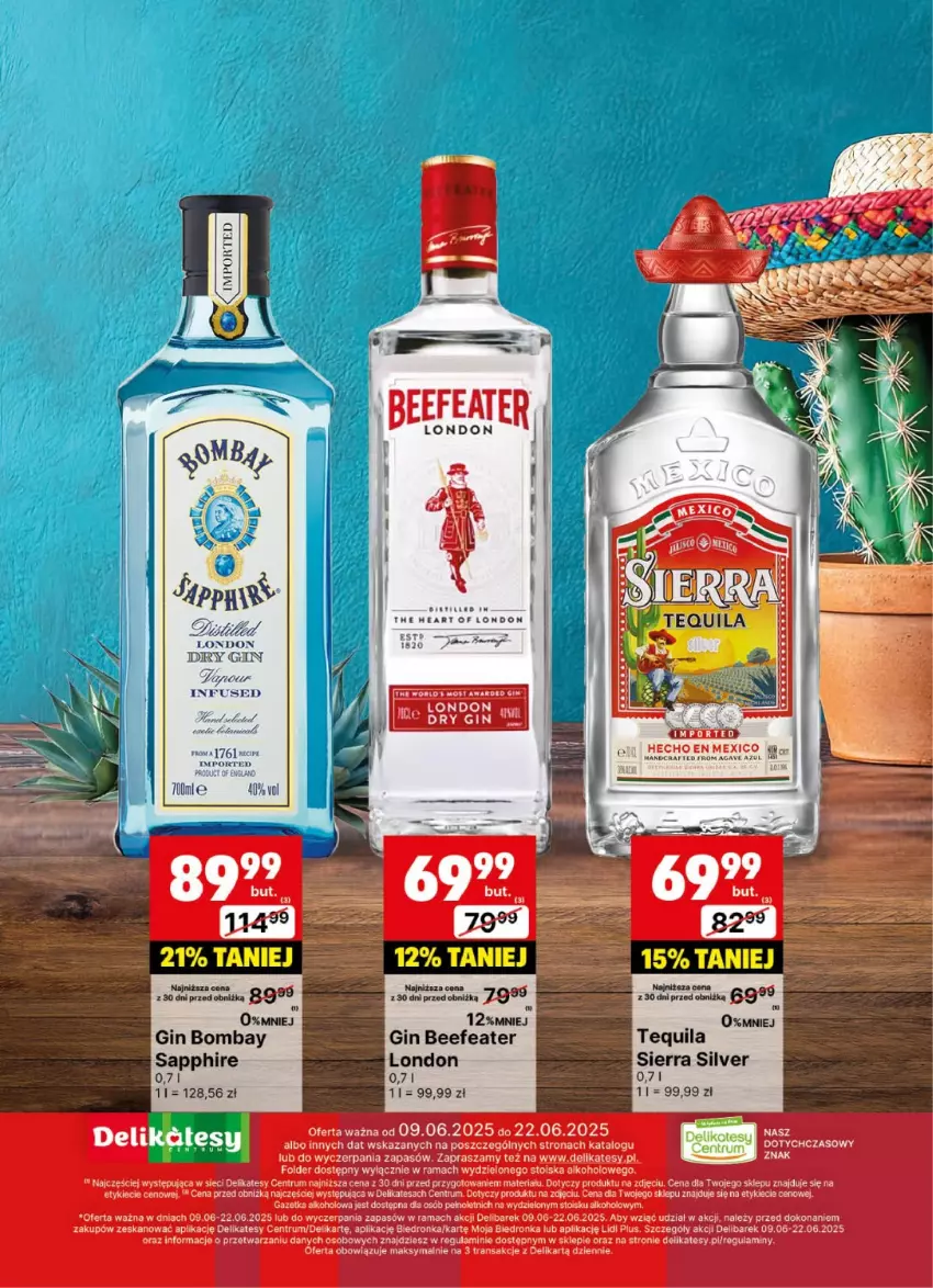 Gazetka promocyjna Delikatesy Centrum - Delibarek DC24-DC25 - ważna 09.06 do 22.06.2025 - strona 21 - produkty: Dron, Gin, Por, Rama, Rum, Tequila, Tran