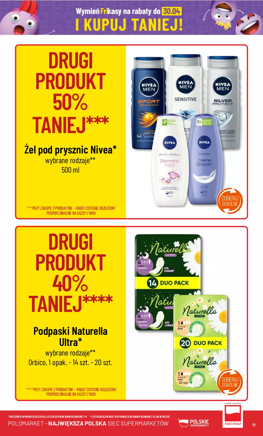 Gazetka promocyjna PoloMarket - Gazetka pomocyjna - ważna 03.04 do 09.04.2024 - strona 11 - produkty: BIC, Naturell, Naturella, Nivea, Podpaski, Por