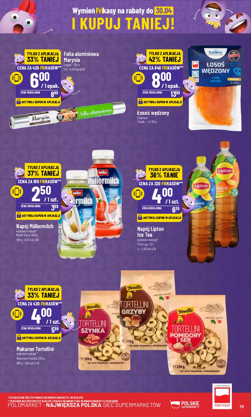 Gazetka promocyjna PoloMarket - Gazetka pomocyjna - ważna 03.04 do 09.04.2024 - strona 19 - produkty: Folia aluminiowa, Ice tea, Lipton, Makaron, Müller, Müllermilch, Napój, Suempol