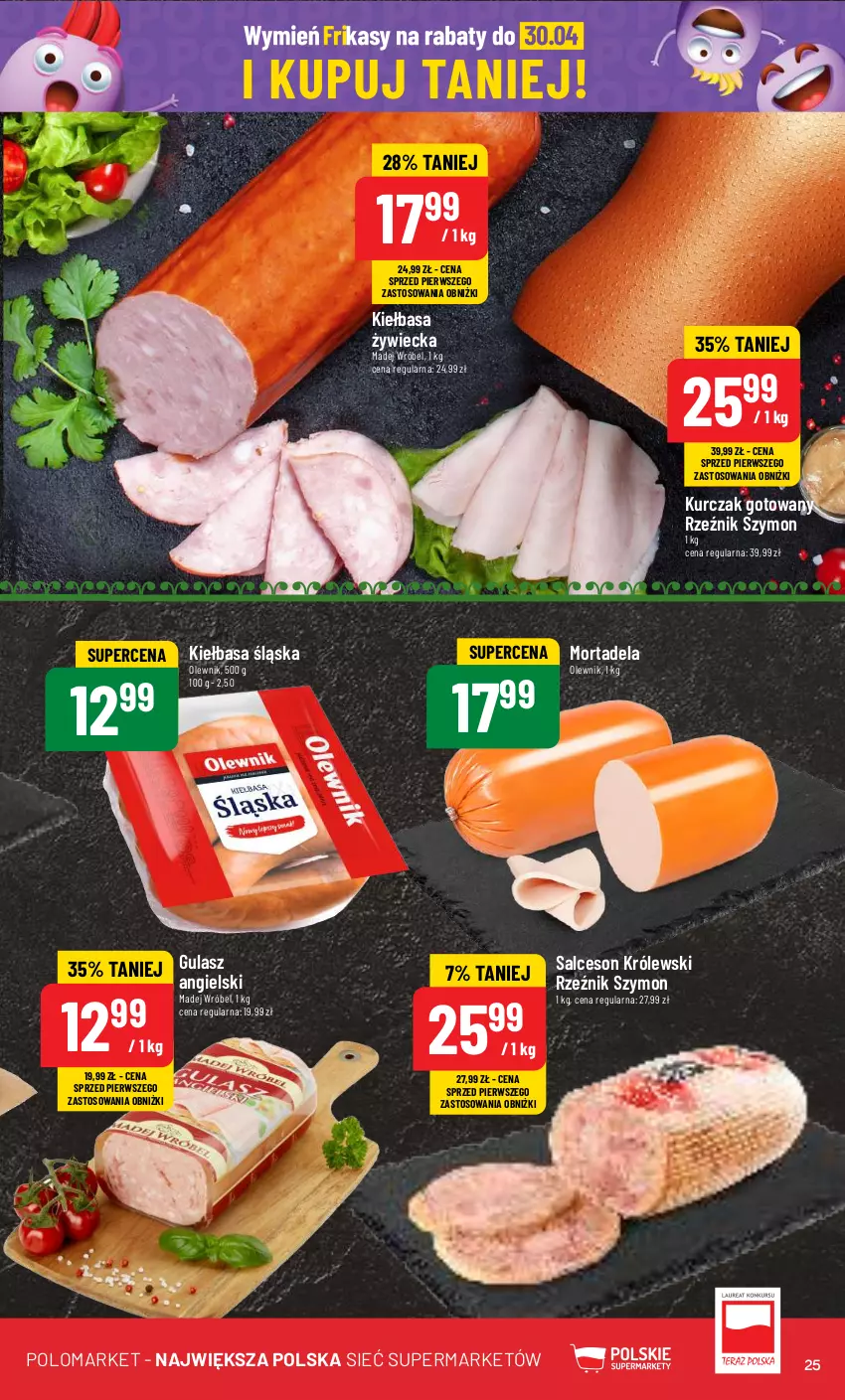 Gazetka promocyjna PoloMarket - Gazetka pomocyjna - ważna 03.04 do 09.04.2024 - strona 25 - produkty: Kiełbasa, Kiełbasa śląska, Królewski, Kurczak, Kurczak gotowany, Madej Wróbel, Olewnik, Salceson