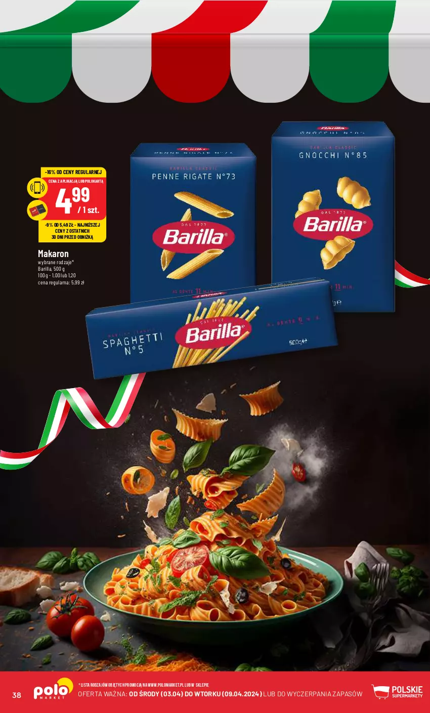 Gazetka promocyjna PoloMarket - Gazetka pomocyjna - ważna 03.04 do 09.04.2024 - strona 38 - produkty: Barilla, Makaron