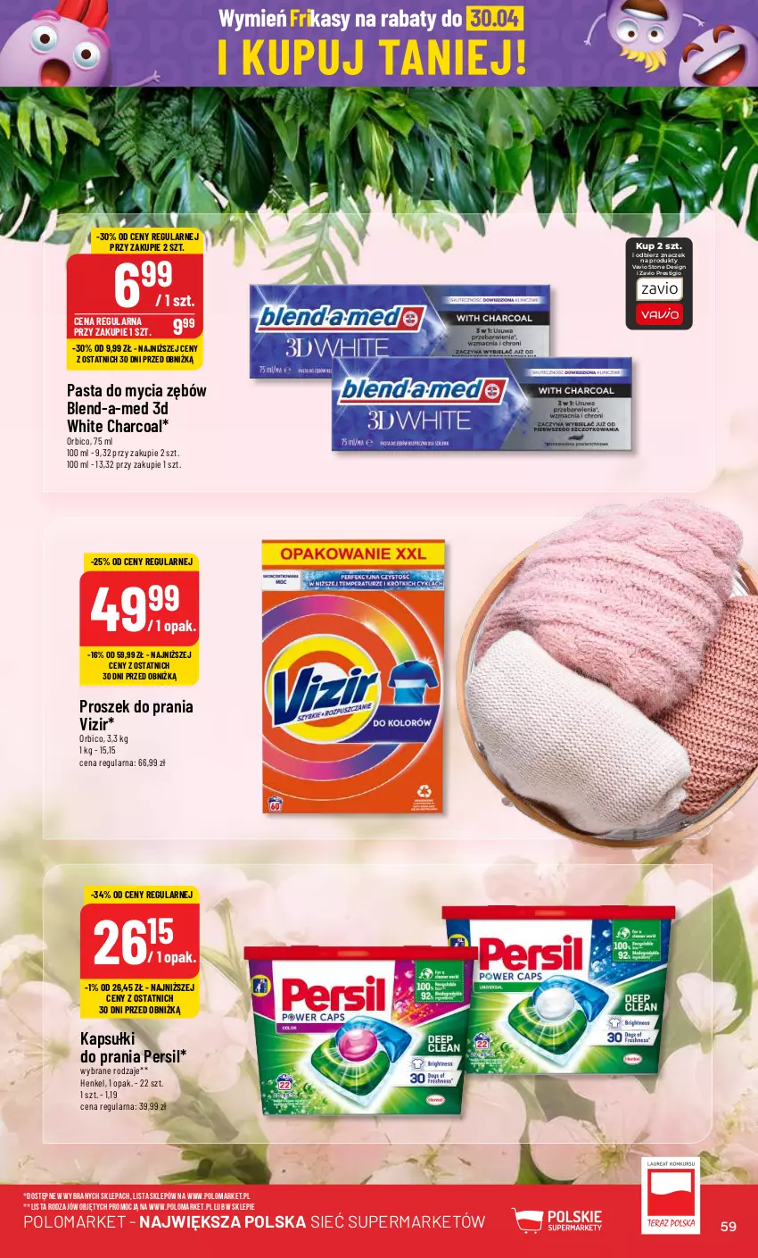 Gazetka promocyjna PoloMarket - Gazetka pomocyjna - ważna 03.04 do 09.04.2024 - strona 59 - produkty: BIC, Blend-a-Med, Kapsułki do prania, Persil, Proszek do prania, Vizir