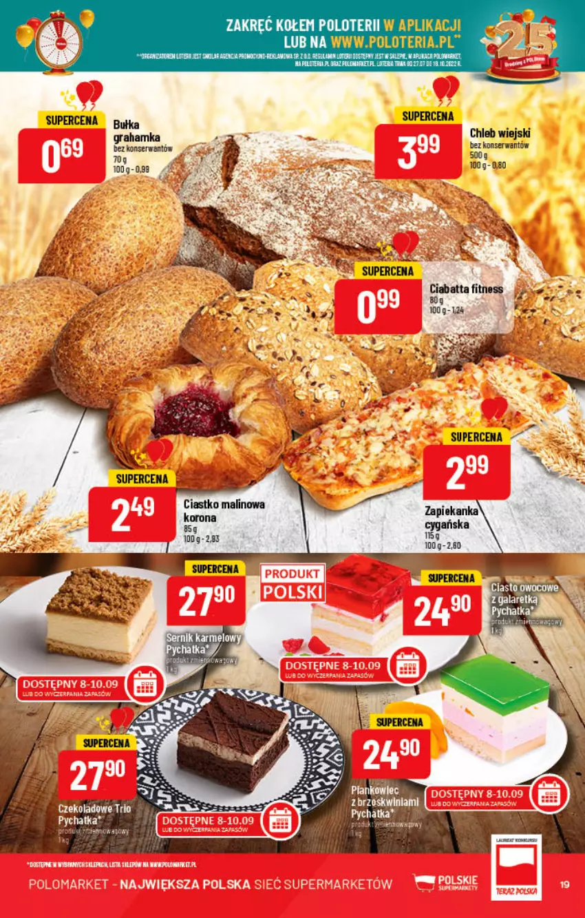 Gazetka promocyjna PoloMarket - Gazetka pomocyjna - ważna 07.09 do 13.09.2022 - strona 19 - produkty: Chleb, Ciabatta, Gra, Ser, Zapiekanka