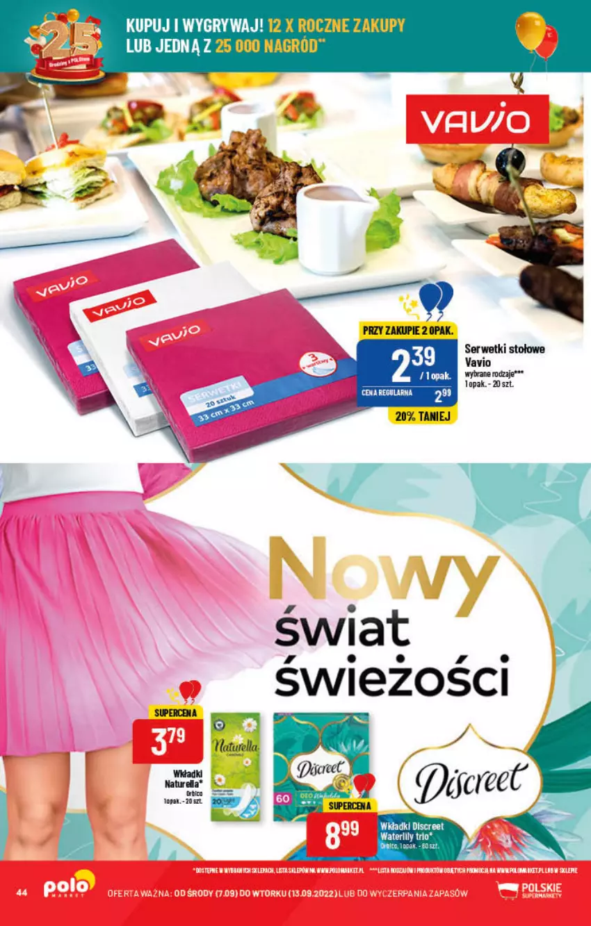 Gazetka promocyjna PoloMarket - Gazetka pomocyjna - ważna 07.09 do 13.09.2022 - strona 44 - produkty: Discreet, Gry, Wkładki