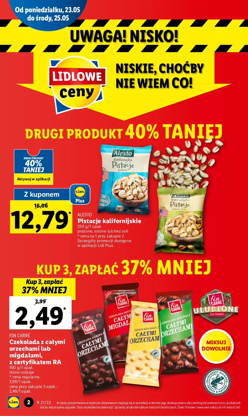 Gazetka promocyjna Lidl - GAZETKA - ważna 23.05 do 25.05.2022 - strona 2 - produkty: Czekolada, Pistacje, Waga