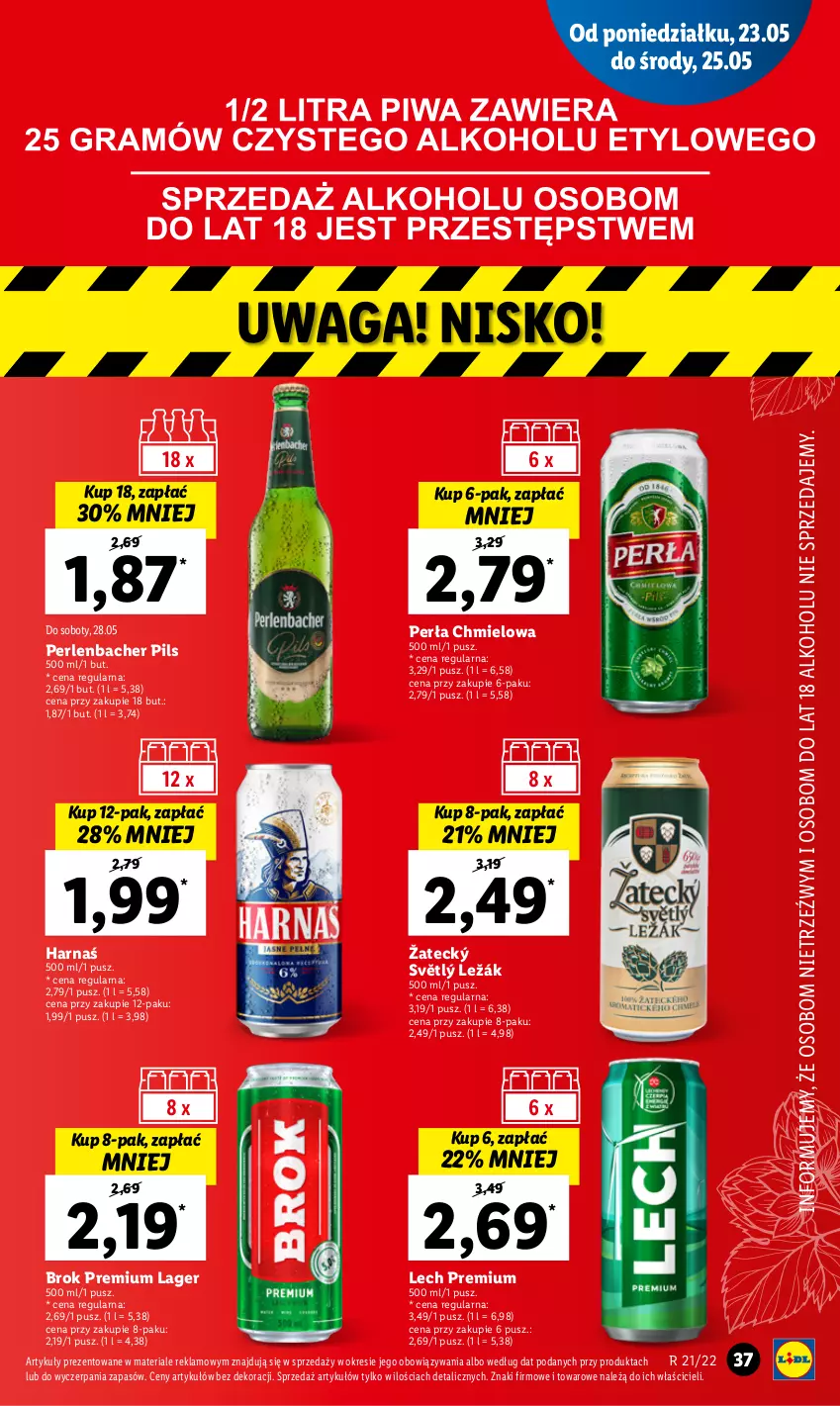 Gazetka promocyjna Lidl - GAZETKA - ważna 23.05 do 25.05.2022 - strona 37 - produkty: Harnaś, Lech Premium, NBA, Perła, Waga