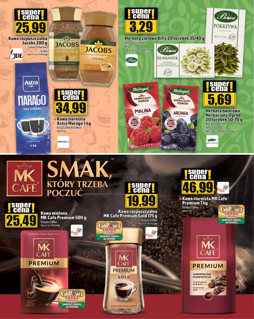 Gazetka promocyjna Topaz - Gazetka - ważna 25.04 do 30.04.2024 - strona 22 - produkty: Feta, Herbata, Jacobs, Kawa, Kawa mielona, Kawa rozpuszczalna, Kawa ziarnista, Marago, Ogród, Rama