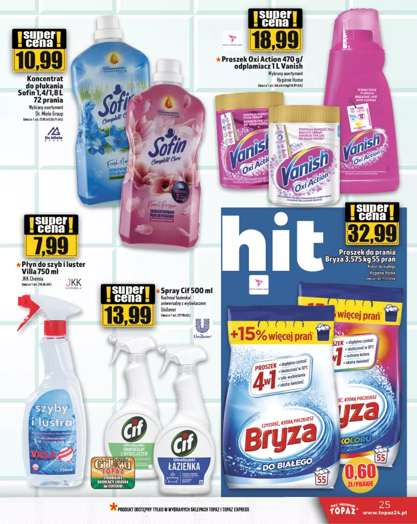 Gazetka promocyjna Topaz - Gazetka - ważna 25.04 do 30.04.2024 - strona 25 - produkty: Cif, Kuchnia, LG, Odplamiacz, Płyn do szyb, Top, Vanish