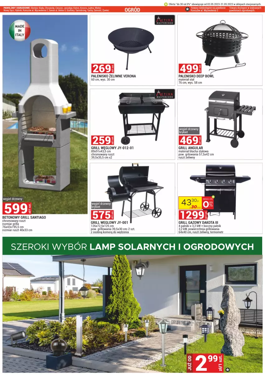 Gazetka promocyjna Merkury Market - ważna 02.05 do 31.05.2023 - strona 5 - produkty: Chrzan, Grill, Grill gazowy, Palenisko, Termometr