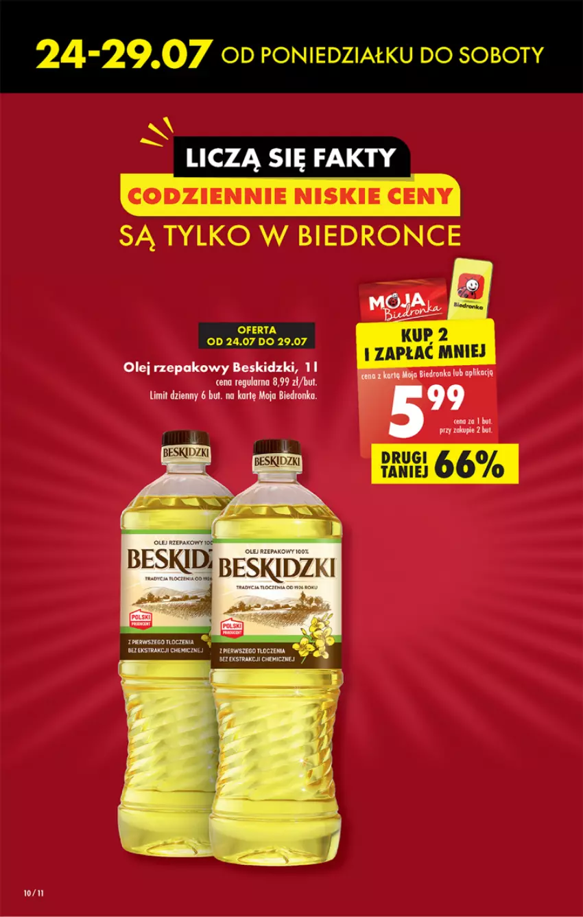 Gazetka promocyjna Biedronka - Od poniedzialku - ważna 24.07 do 29.07.2023 - strona 10 - produkty: Beskidzki, Dron, Olej, Olej rzepakowy