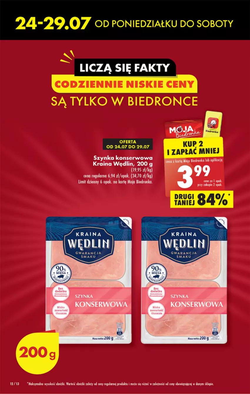 Gazetka promocyjna Biedronka - Od poniedzialku - ważna 24.07 do 29.07.2023 - strona 12 - produkty: Dron, Ser, Sok, Szynka, Szynka konserwowa