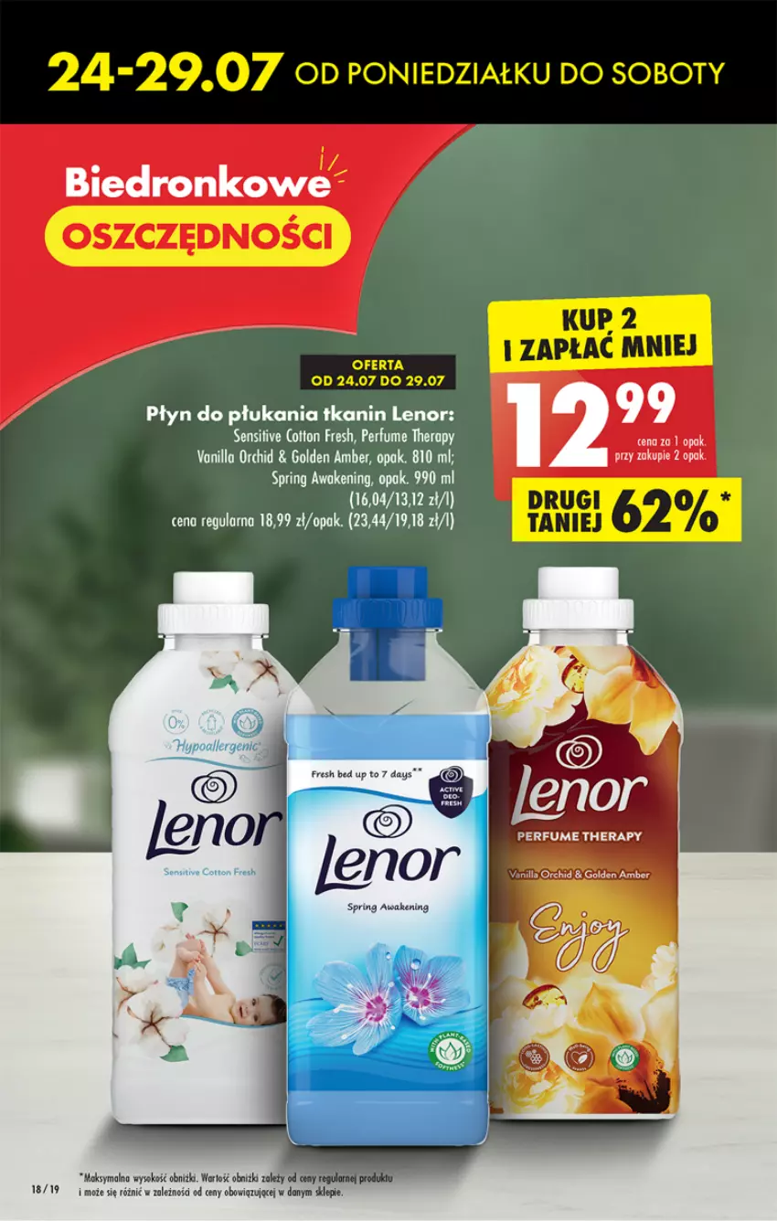 Gazetka promocyjna Biedronka - Od poniedzialku - ważna 24.07 do 29.07.2023 - strona 18 - produkty: Dron, Lenor, Perfum, Płyn do płukania, Sok