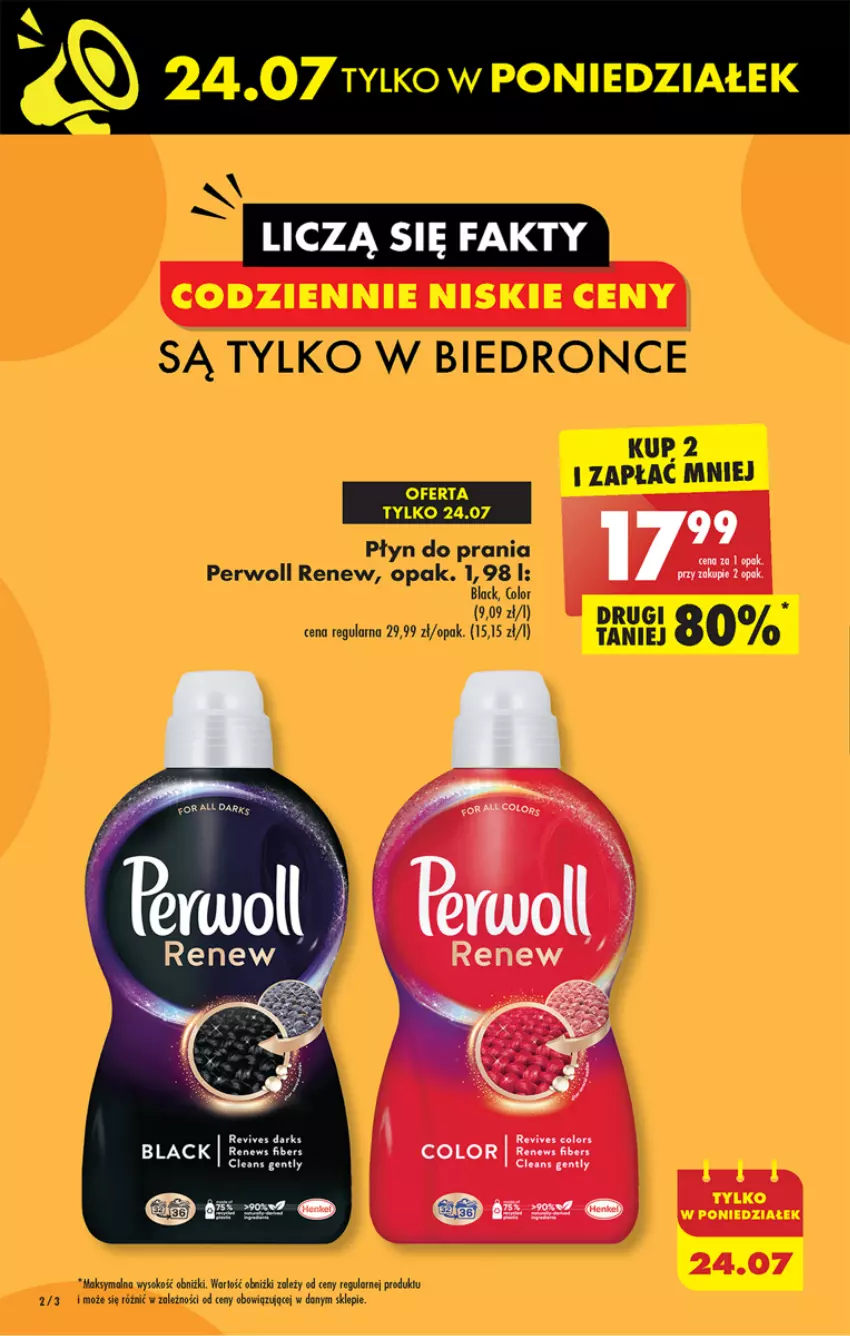 Gazetka promocyjna Biedronka - Od poniedzialku - ważna 24.07 do 29.07.2023 - strona 2 - produkty: Dron, Lack, Perwoll, Płyn do prania, Por, Sok