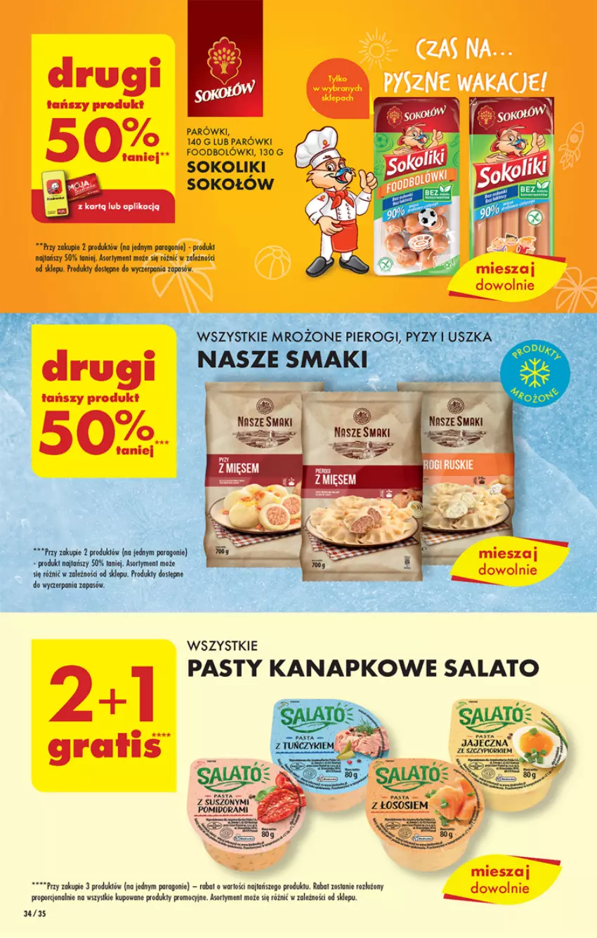 Gazetka promocyjna Biedronka - Od poniedzialku - ważna 24.07 do 29.07.2023 - strona 34 - produkty: Parówki, Pierogi, Por, Sok, Sokołów, Wazon