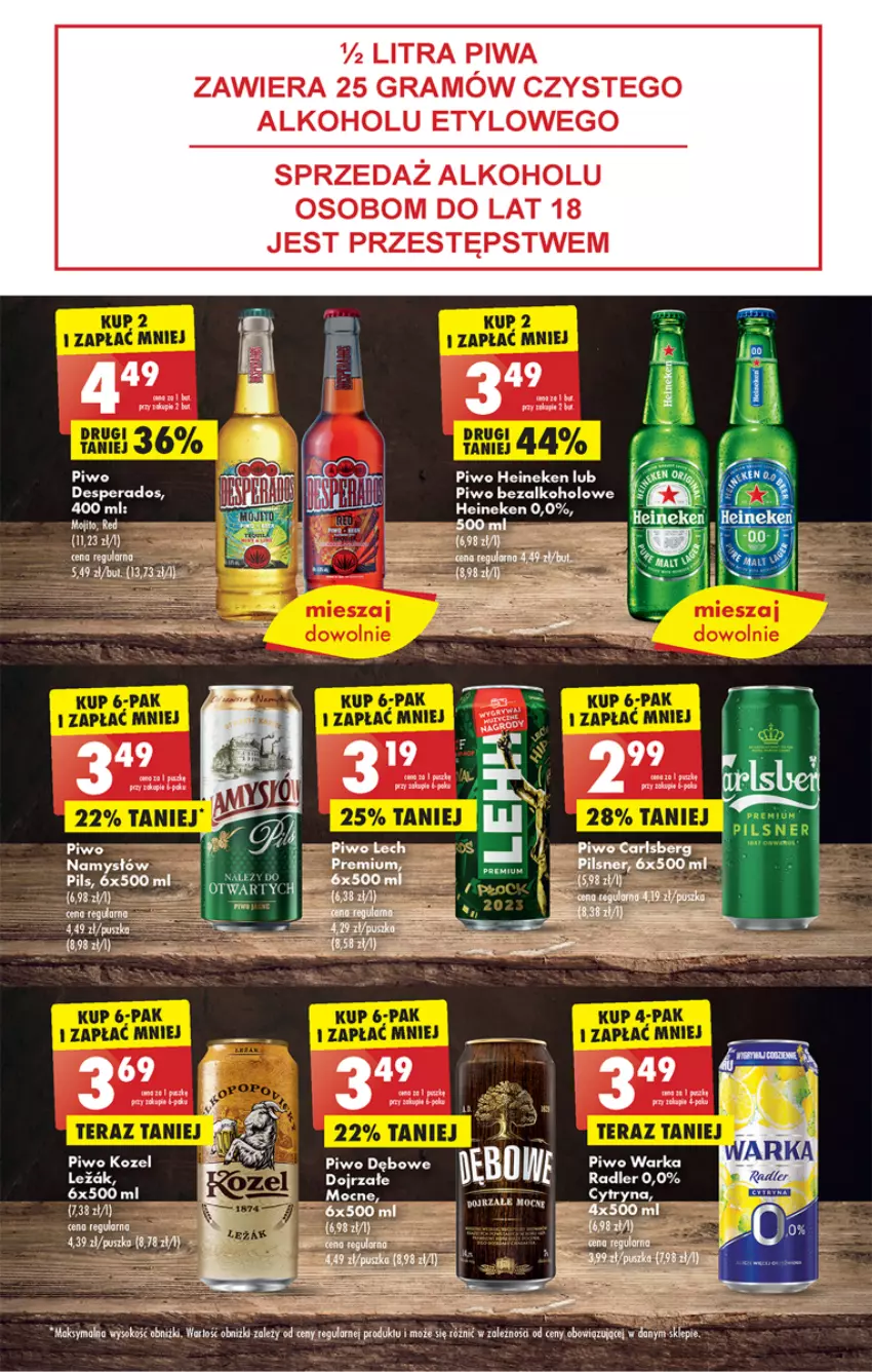 Gazetka promocyjna Biedronka - Od poniedzialku - ważna 24.07 do 29.07.2023 - strona 45 - produkty: Carlsberg, Desperados, Gra, Heineken, Kozel, Namysłów, Piwa, Piwo, Radler, Warka