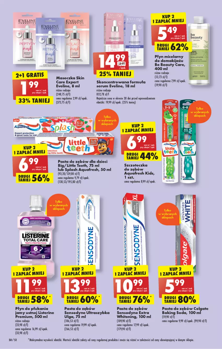 Gazetka promocyjna Biedronka - Od poniedzialku - ważna 24.07 do 29.07.2023 - strona 50 - produkty: Aquafresh, Be Be, Colgate, Dzieci, Eveline, Fa, Gra, LG, Listerine, Mars, Pasta do zębów, Płyn do płukania, Płyn do płukania jamy ustnej, Płyn micelarny, Por, Rum, Sensodyne, Ser, Serum, Sok, Szczoteczka, Szczoteczka do zębów