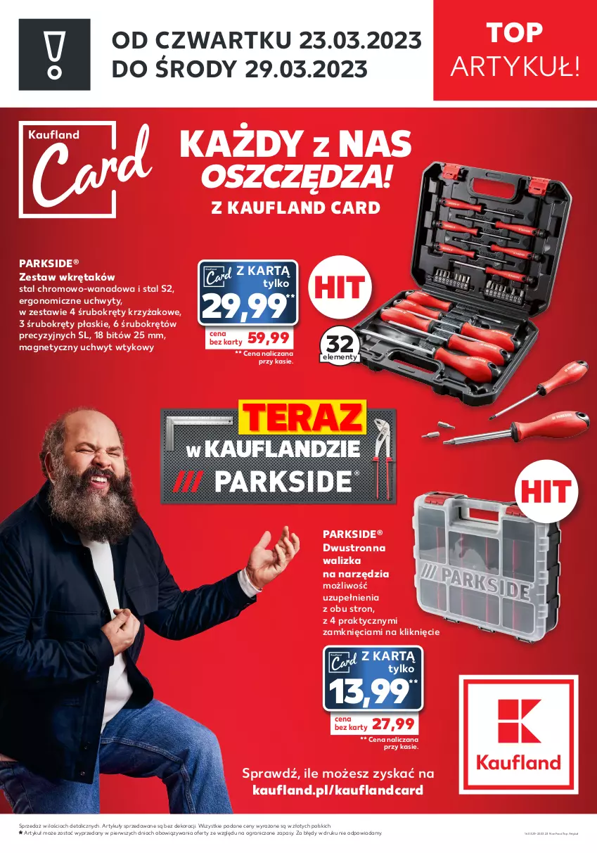 Gazetka promocyjna Kaufland - ZAPOWIEDŹ NASTĘPNEJ OFERTY - ważna 16.03 do 22.03.2023 - strona 1 - produkty: Gra, Parkside, Tera, Top, Uchwyty, Walizka, Wkręt, Zestaw wkrętaków