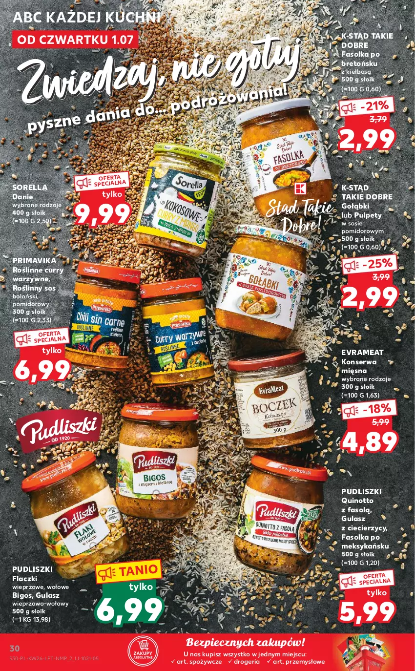 Gazetka promocyjna Kaufland - OFERTA TYGODNIA - ważna 01.07 do 07.07.2021 - strona 30 - produkty: Bigos, Fa, Piec, Prima, Primavika, Pudliszki, Pulpety, Ser, Sos