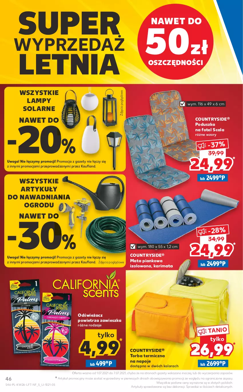 Gazetka promocyjna Kaufland - OFERTA TYGODNIA - ważna 01.07 do 07.07.2021 - strona 46 - produkty: Fotel, Gra, Karimata, Napoje, Odświeżacz powietrza, Poduszka, Torba, Waga