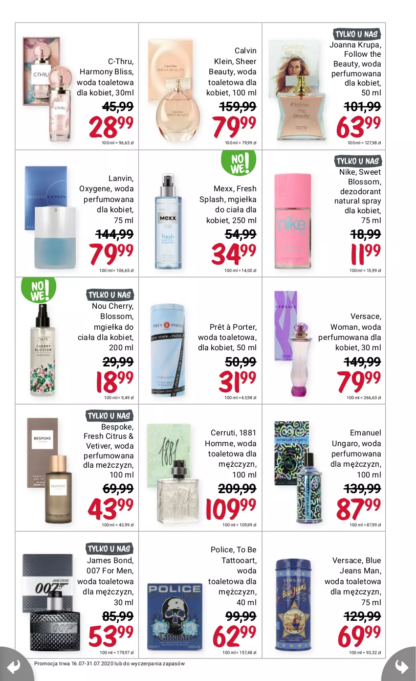 Gazetka promocyjna Rossmann - Lipiec II - ważna 16.07 do 31.07.2021 - strona 13 - produkty: C-Thru, Cerruti, Dezodorant, Joanna, Joanna Krupa, Mexx, Nike, Perfum, Por, Versace, Woda, Woda perfumowana, Woda toaletowa