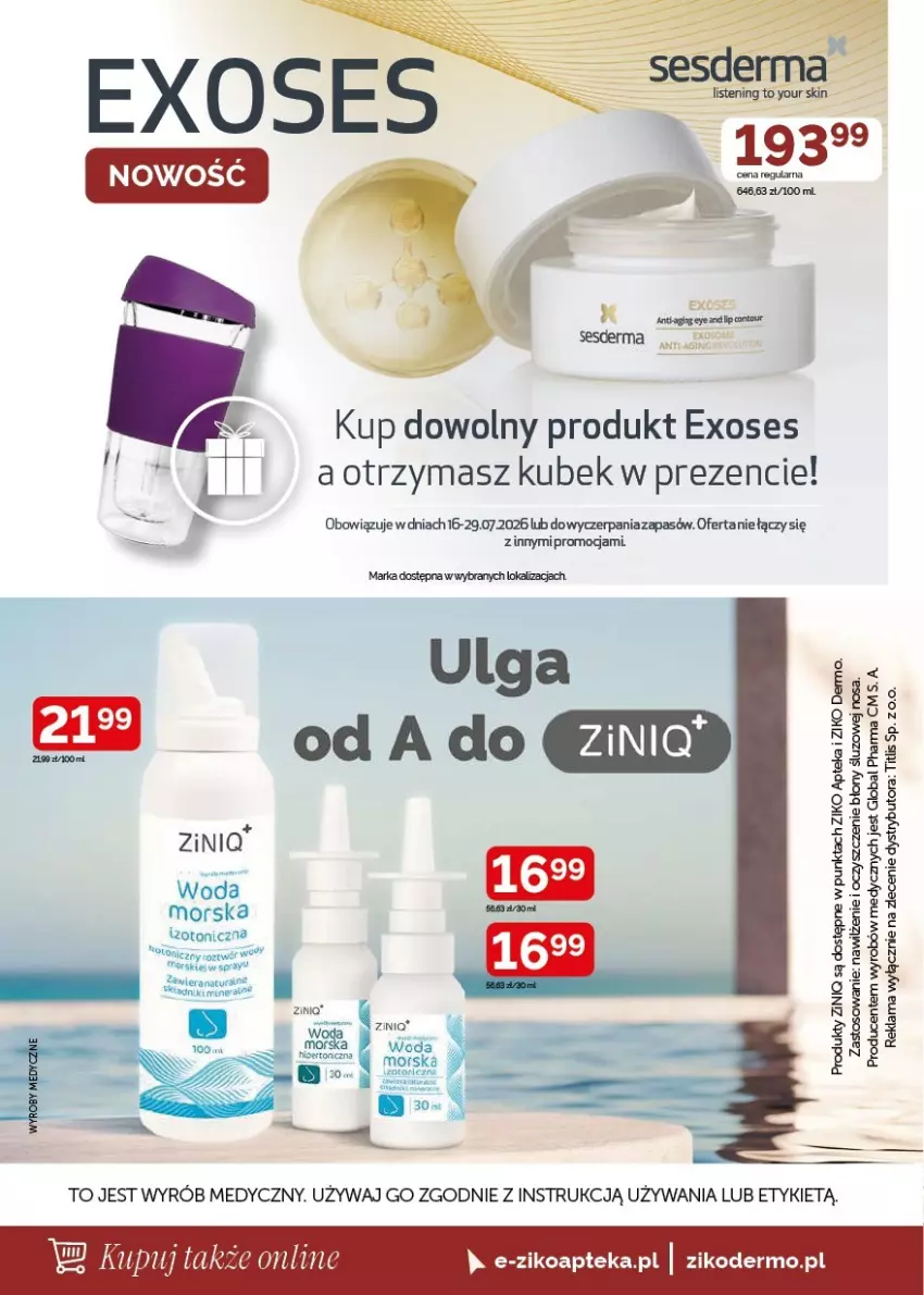 Gazetka promocyjna Ziko - Gazetka Ziko Dermo - ważna 16.07 do 29.07.2026 - strona 14 - produkty: Apteka, Fa, Kubek, LG, Tera, Woda