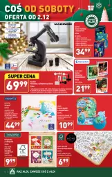 Gazetka promocyjna Aldi - Artykuły przemysłowe i tekstylia - Gazetka - ważna od 02.12 do 02.12.2023 - strona 8 - produkty: Sok, Gin, Gra, Telefon, Papier, Stolik, Klej, Pojemnik, Kula do kąpieli, Bateria, Mikroskop, Obrus, Obiektyw, Zwierzęta