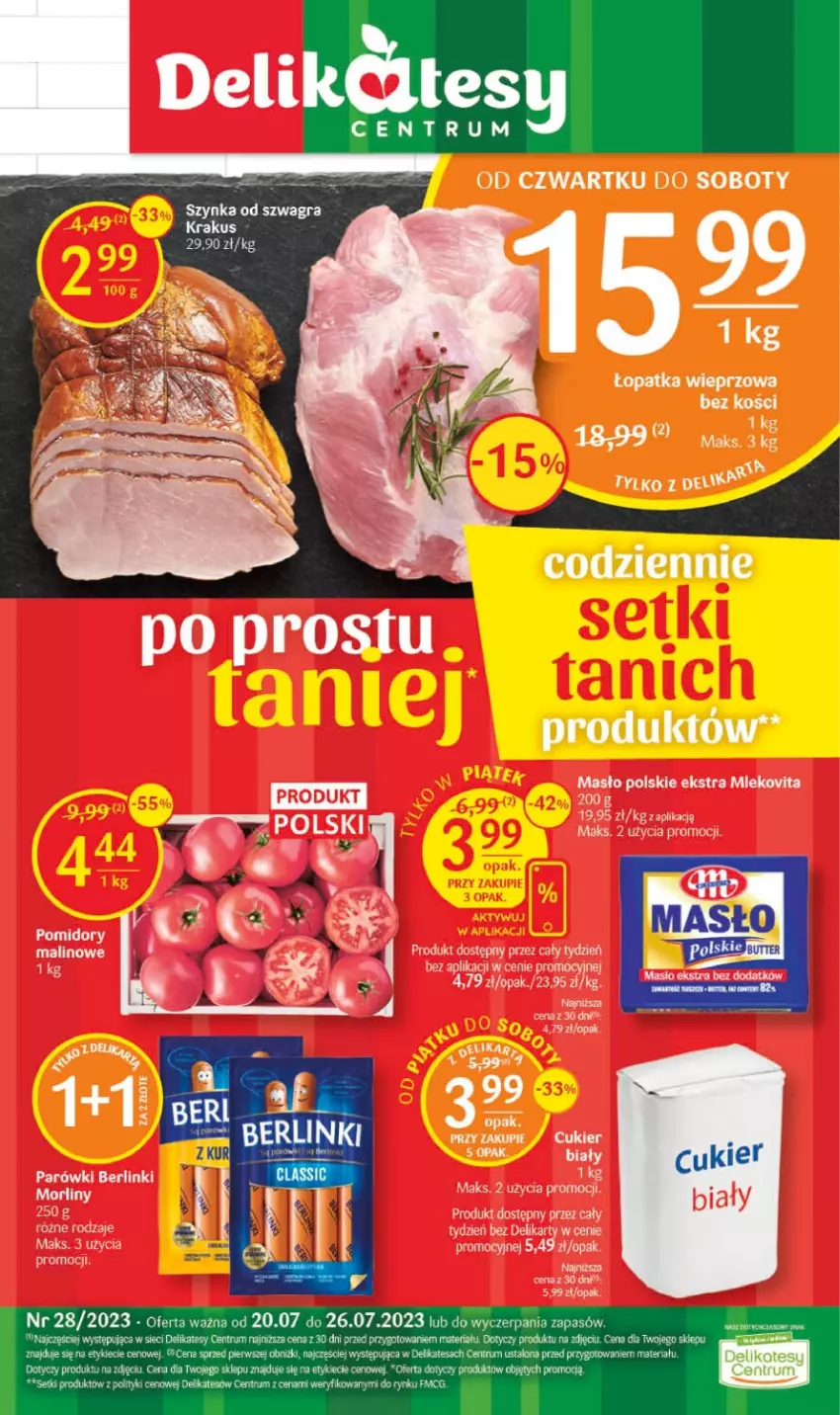 Gazetka promocyjna Delikatesy Centrum - Gazetka DC28 - ważna 20.07 do 26.07.2023 - strona 1 - produkty: Gra, Krakus, Rum, Szynka