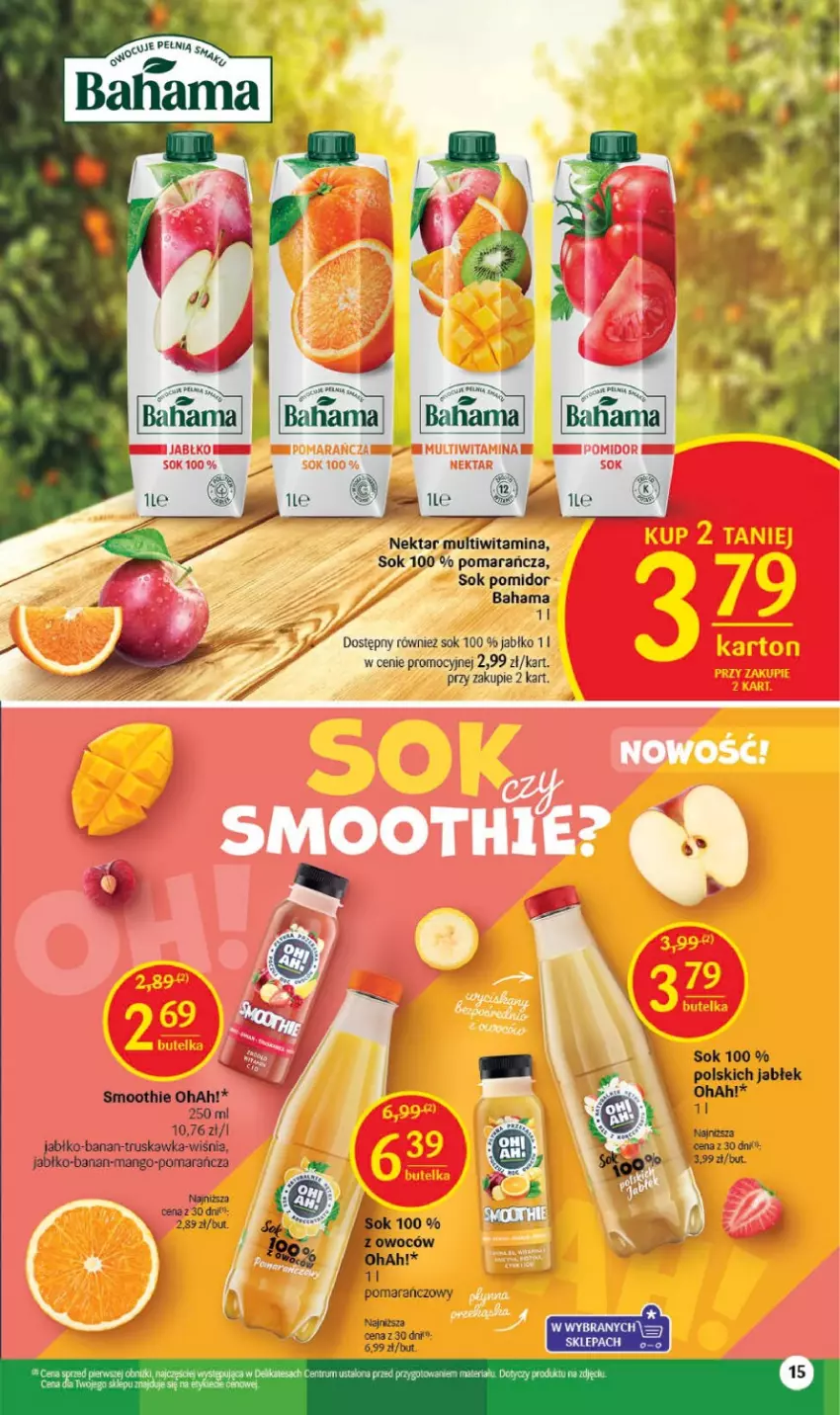 Gazetka promocyjna Delikatesy Centrum - Gazetka DC28 - ważna 20.07 do 26.07.2023 - strona 15 - produkty: Mango, Nektar, Smoothie, Sok